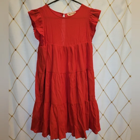 burnt orange knee length dress NWOT New York & Company Stretch Knee Length